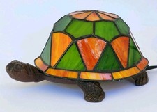 Très jolie LAMPE D'AMBIANCE TORTUE VITRAUX style TIFFANY ART DECO fonctionne