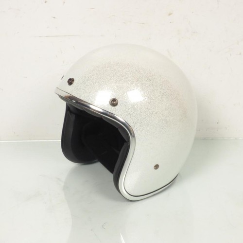 Casque jet blanc brillant