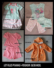 LOT filles 3 pyjamas + 1 peignoir T: 24/36 mois
