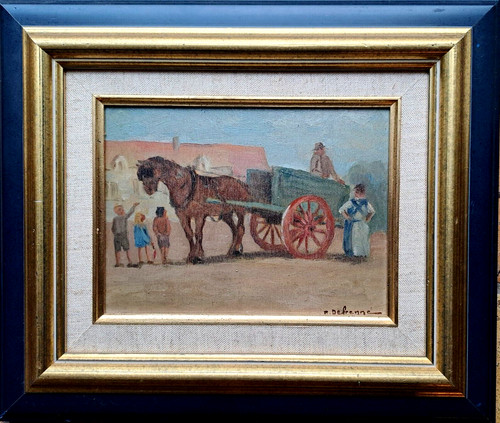Painting signed scene - painting, of