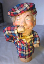 OLD 1950 Ceramic Wood PUSHER MAN MECHANICAL TOY PUSHER