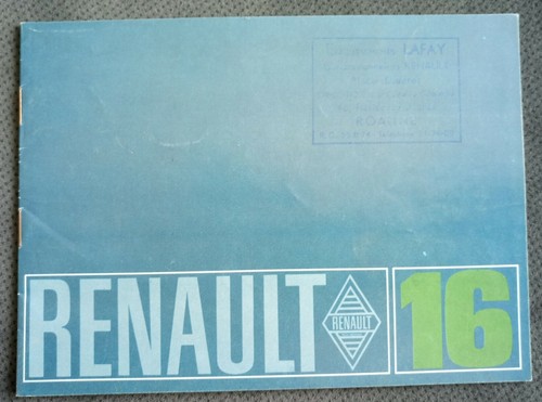 Catalogue renault r16 1967 - catalogue,