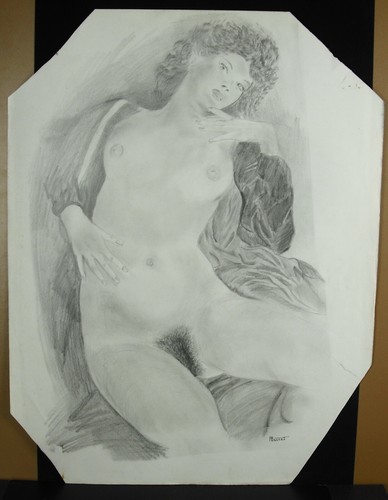 Barrès dessin original nu - dessin,