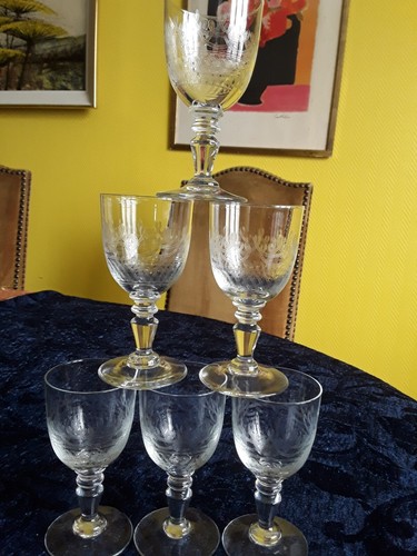 Verres anciens guillochés - anciens,