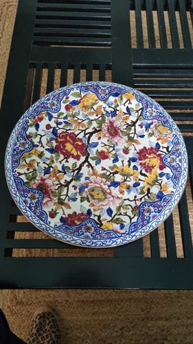 Grand plat rond fayence - , de