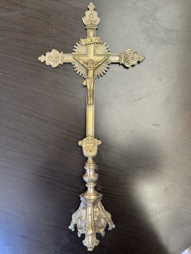 Crucifix autel bronze - , d’autel