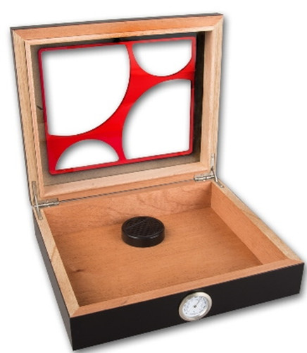 Humidor noir rouge - humidor,