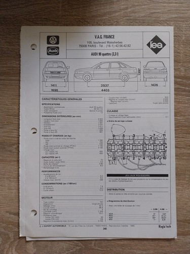 Audi quattro 3 fiche - 2.3,