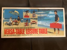NOS UNOPENED Vintage Folding Camping Picnic Versa Table Metal W/ Seats Suitcase