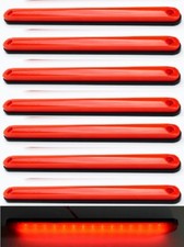 8x 25cm LED Rouge Fluo Effet