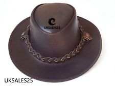 Cuir Chapeaux Cowboys Western Style Bush Chapeaux Véritable Cuir