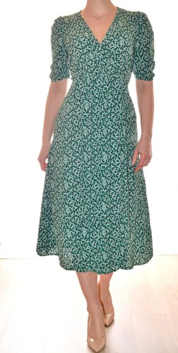 Longue robe portefeuille verte - longue,