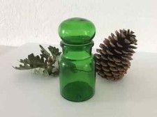 11 ⚜️ Old small pot green color jar glass jars vintage