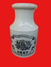 POT à moutarde GREY CREIL MONTEREAU L.M&cie. N°2 old French earthenware pot.