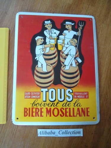 Plaque tole émaillée biere - plaque,