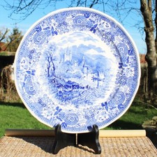 Antique Villeroy & Boch Burgenland Blue Earthenware Round Dish