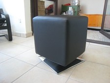 Pouf Vintage carré noir tournant