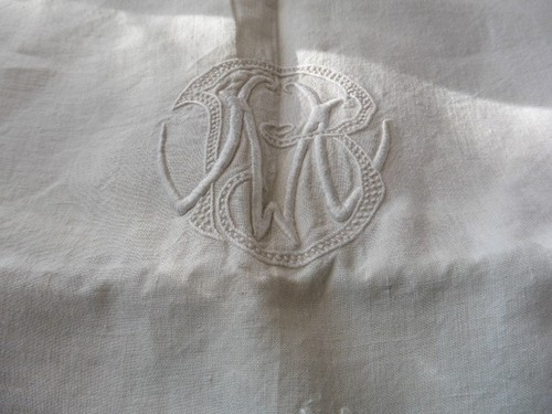 Ancien drap lin creme - drap,