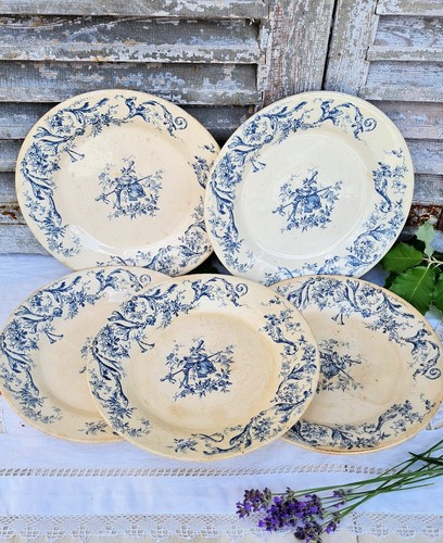 Anciennes assiettes terre de - 5,