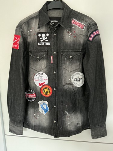 Dsquared2 black denim shirt - denim,