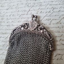 Porte Monnaie Dragon Phénix Argent Massif Bourse Aumônière Châtelaine Fin XIXè