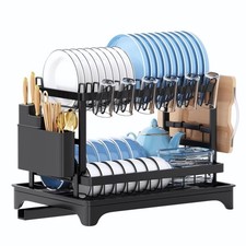 Égouttoire Vaisselle - Égouttoir à Vaisselle Détachable à 2 Niveaux, Organise...