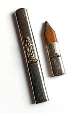 porte crayon chrome Vierge Marie religieux vintage pencil holder France