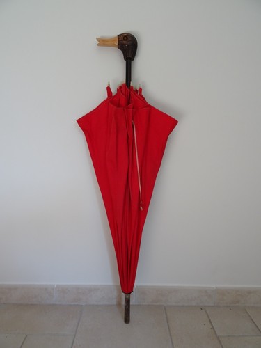 Ancien parapluie bambou canard - bambou,