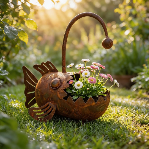 Jardinière poisson métal - poisson,