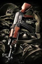 PLAQUE MÉTAL  ARME A FEU AK