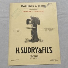 Vinrage H. Sudry & Fils Nantes Machines A Sertir Type BC 12 & BC 14 brochure
