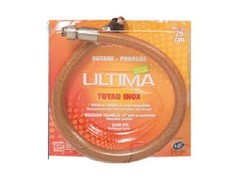 TUYAU INOX AVEC RACCORD A VISSER GAZ BUTANE PROPANE 0.75 METRE GARANTIE A VIE 