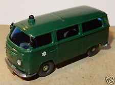 c MICRO WIKING HO 1/87 VW VOLKSWAGEN COMBI T2 POLICE VERT GYROPHARE
