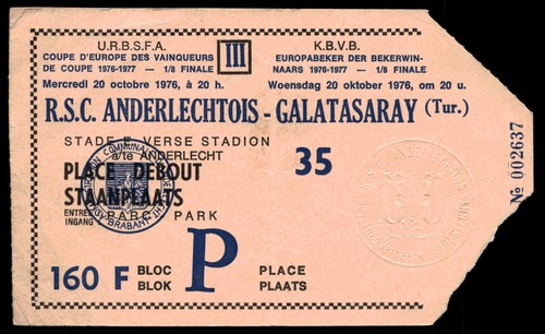 Ticket 1976 rsc anderlecht - rsc, vs