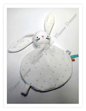 Doudou Plat Rond Lapin Blanc