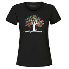 Grow Your Awareness Autism Puzzle Tree Women's T-Shirt Autism Shirts