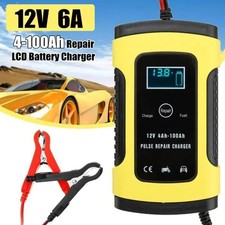 Chargeur Batterie 12V 6A LCD Réparation Auto Moto Universel 3 Étapes de Charge