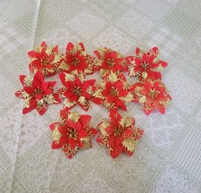 Lot de 10 poinsettia deco