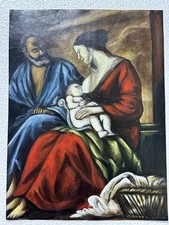 Hermanos Le Nain painting on old paper signed stamped  15th , 16th centuries
