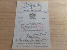 wine label Chateau Mouton Rothschild 1962 specimen wine label Matta