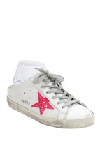 Golden Goose Women's Superstar Sabot Leather Gliter Star White Sneakers Size 37