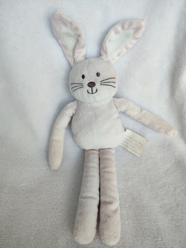 Ancien doudou lapin rose blanc - doudou,