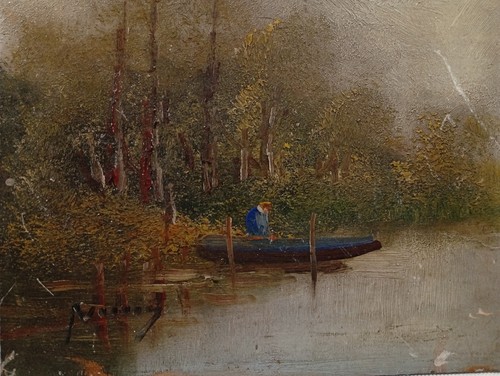 Huile sur panneau - ,