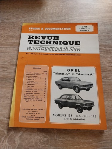 Revue technique opel - opel, manta