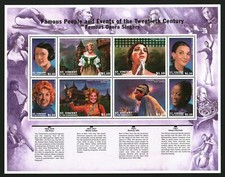 St. Vincent Stamps Sheet Famous People & Events 20th Cen Lily Pons B Sills #8391