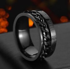 ? Bague Noire Moderne pour Homme/Femme - Design Chaîne Élégant ⛓️