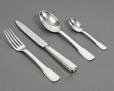 Art Deco Chin Silver Jean Puiforcat Sterling Silver Cutlery Houseware 48 Pcs
