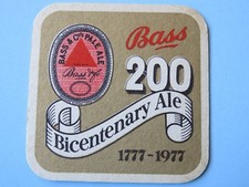 Bière dessous de Verre : Bass & Co Pâle Ale ~200 Bicentenaire ~ Célébrant