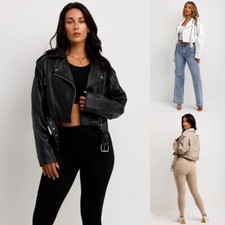 Pour Femme Motard Veste Simili