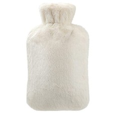 Bouillotte Eau Chaude 2 Litres avec Caoutchouc Naturel et Housse Fausse Fourr...